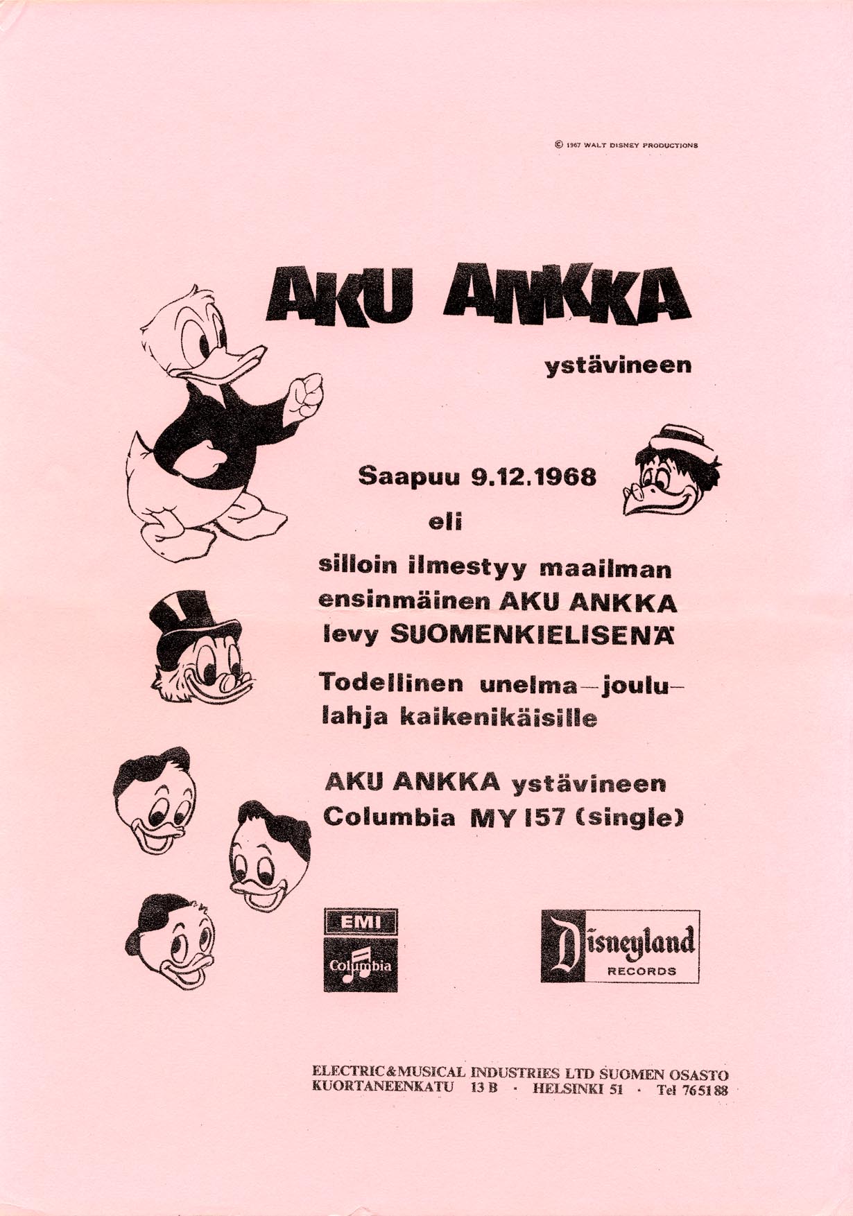 Walt Disney satulevytmainokset